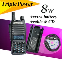 Baofeng UV-82HX UHF/VHF Dual Band 136-174/400-520MHz Ham Two-Way Radio GT-3 MarkII Walkie Talkie+Extra Battery+programming cable