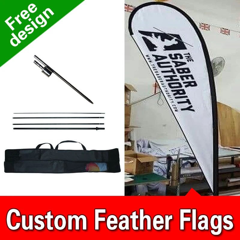 

Free Design Free Shipping Single Sided Inground Spike Teardrop Flags Banners Wind Flags Advertising Outdoor Feather Banners Flut