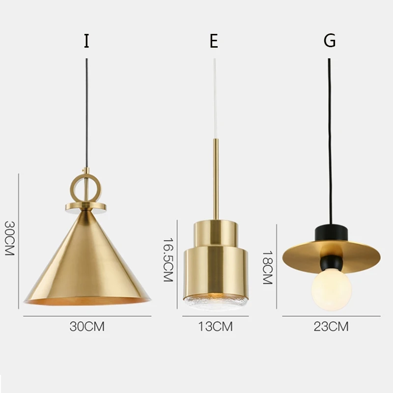 Nordic простой латунь одна осветительная головка, E27 подвесная Светодиодная лампа в простом стиле для гостиной, спальни, прикроватная ванная комната Кабинет Коридор, ресторан гостиничном номере
