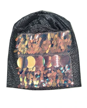 

B17991 bling bling women sequins beanie unique design sewed sequins each