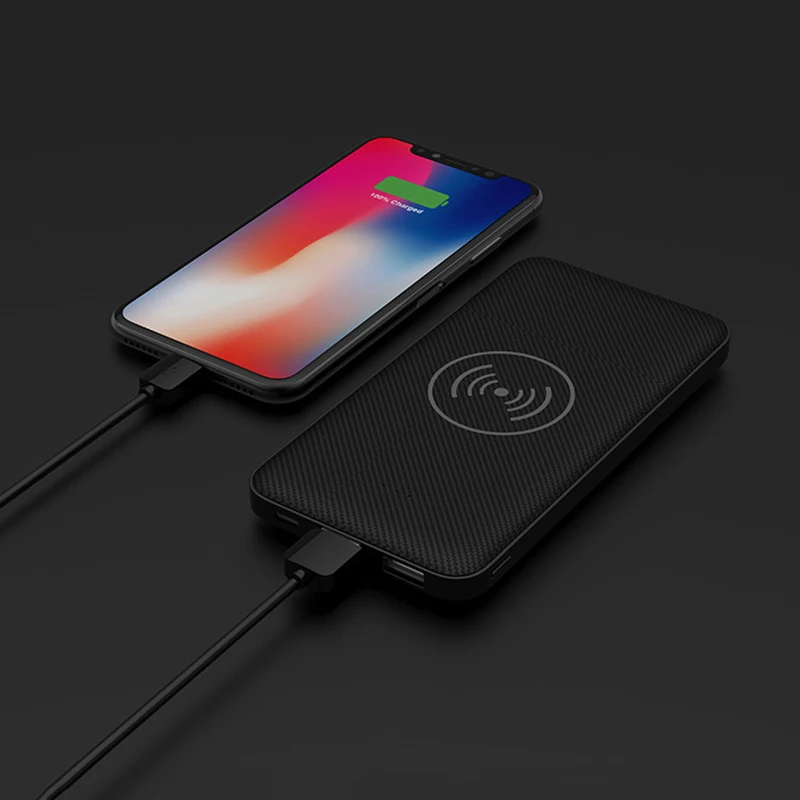 New Fast QI Wireless Charger Power Bank 10000mah Dual USB External Battery Charger Poverbank for iphone X 8 Samsung S8 Note 8