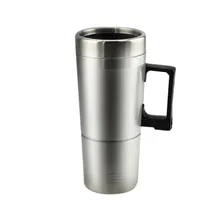 Нержавеющая Сталь автомобильный стакан для воды электрический чайник путешествия Кофе Чай с подогревом Нагреватель Горячей Воды с прикуривателем кабель 12 В