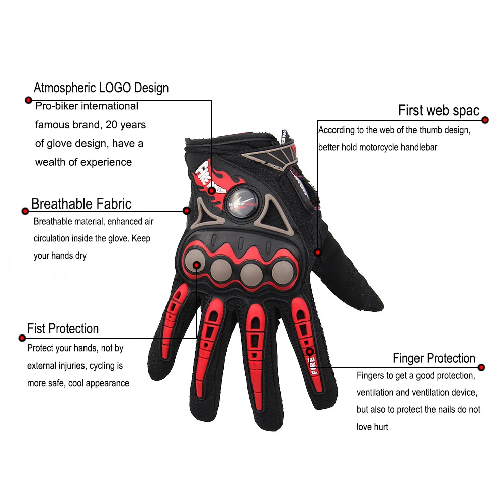 PRO BIKER мотоциклетные защитные перчатки Экипировка мужские для мотокросса Guantes