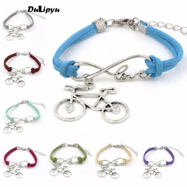 2pc Lot Jewelry Vintage Leather Rope Bicycle Charm Bracelet Personal 2pc Lot Jewelry Vintage Leather Rope Bicycle Charm Bracelet Personal Handmade Chain Bike Wrap