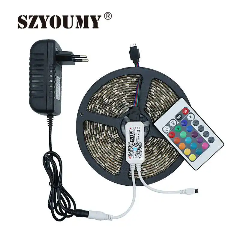 SZYOUMY WIFI RGB СВЕТОДИОДНАЯ лента SMD 2835 5050 5 м DC12V водонепроницаемый ленточный диод LED