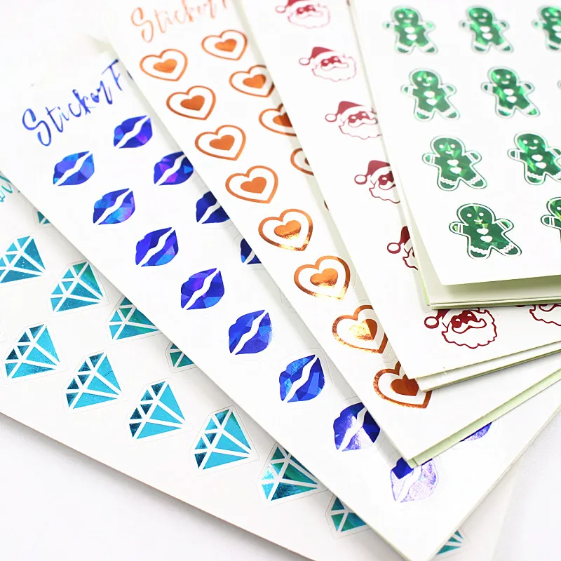 6 Sheets/pack Creative Kids DIY Bronzing Stamping Diamond Lips Stickers Scrapbook Sticky Notes Decoration Children Classic Toys |