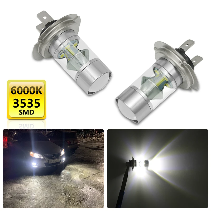 For Mercedes Benz E300L GLA W176 CLK W202 W203 W220 W204 W210 W124 W211 2Pcs Car H7 60W LED Head Lamp Fog Light Bulb