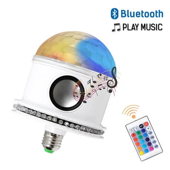 

Bluetooth Remote E27 Disco Ball Light Bulbs AC110-265V LED RGB+White Magic 7W Bulb Projector Stage Light Wireless Music Speaker
