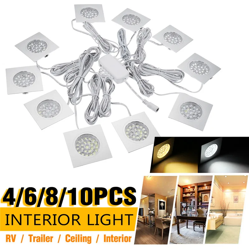 

4/6/8/10 Pcs LED spot light Car interior LED Lamp 2W 12V Dome ligth for Camper Truck Automobile RV Boat