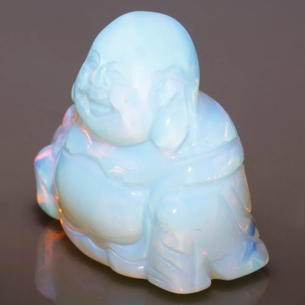 TUMBEELLUWA драгоценный камень резные счастливый Смеющийся Будда фэн шуй статуэтки Карманный статуя образец удачи богатство 1,5''