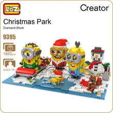 LOZ Diamond Blocks Christmas Park Snowman Santa Claus Figure Building Assembly Toy Micro Block Cartoon DIY Kid Gift Favors 9395