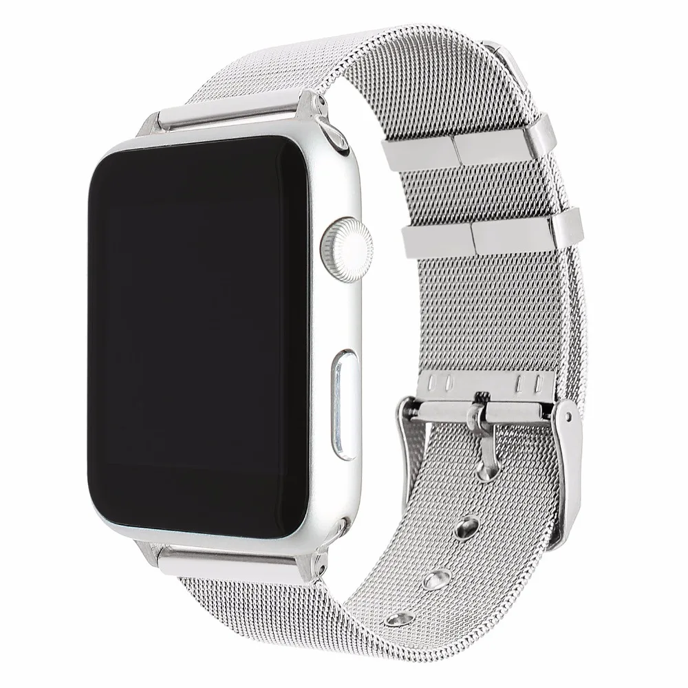 Миланский ремешок для iWatch Apple Watch 38 мм 40 42 44 серии 1 2 3 4 5 браслет из нержавеющей