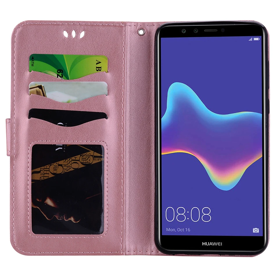 Любовь чехол для телефона для huawei P20 P9 Lite Mini Y6 Pro Y9 Honor 7A P smart красочными кожанами обложками Единорог Чехлы B124