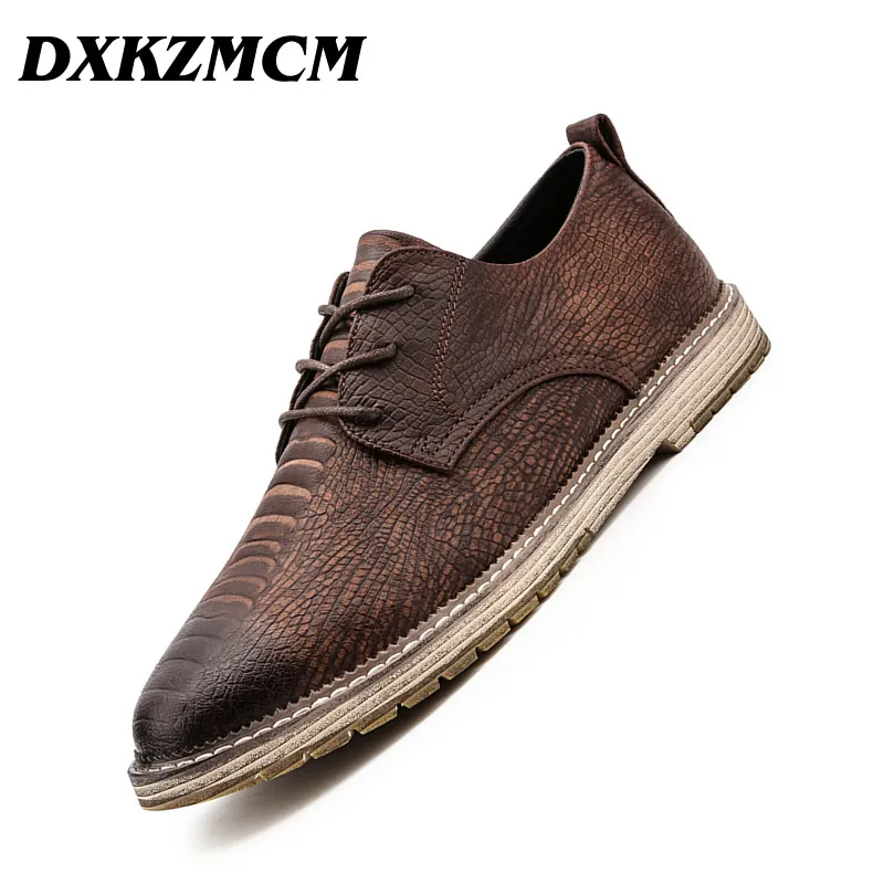 

DXKZMCM Handmade Men Dress Loafers Microfiber Leather Formal Business Oxfords Shoes Leisure Men's Flats for Party