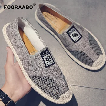 

2019 New Breathable Mens Shoes Casual Summer Male Canvas Spring Shoes Men Fashion Soft Slip On Espadrilles For Men Hemp Loafers