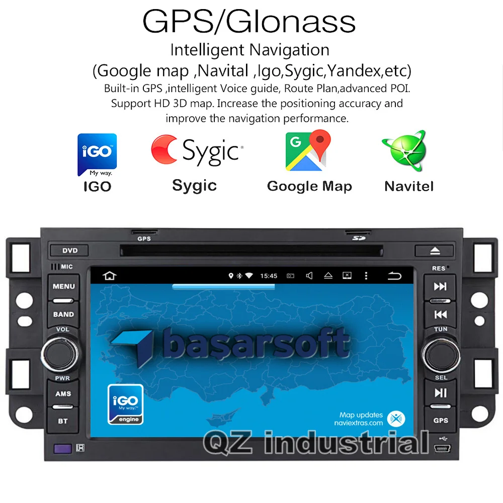 Perfect QZ industrial HD 7" Android 8.1 for Chevrolet epica aveo capativa tosca Car DVD player Navi GPS 3G 4G WIFI Radio RDS BT SWC Map 4