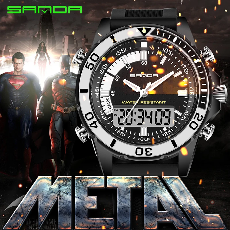 

2019 Real Top Fashion Fashion Brand Sanda Luxury Watch Men G Style Waterproof Sports Military Watches Shock Analog Digital saat
