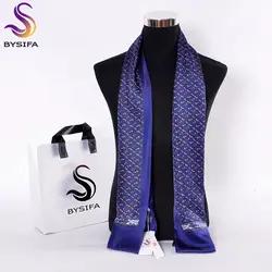 [BYSIFA] бренд мужской чистый Шелковый шарф деловые мужские длинные шарфы весна осень универсальные 100% Шелковый шейный шарф зимние Marmth шарфы