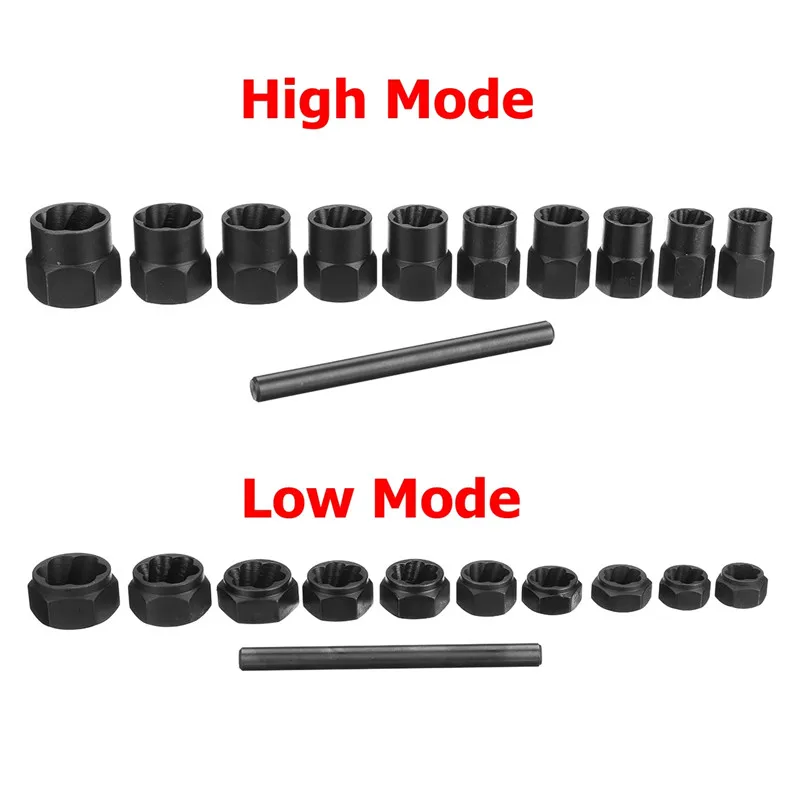 11 шт./компл. поврежденных болтов гаек винтов удаление экстрактор набор инструментов для точения Резьбонарезной инструмент комплект черный гайки и болты экстракторы с односторонним доступом коробка