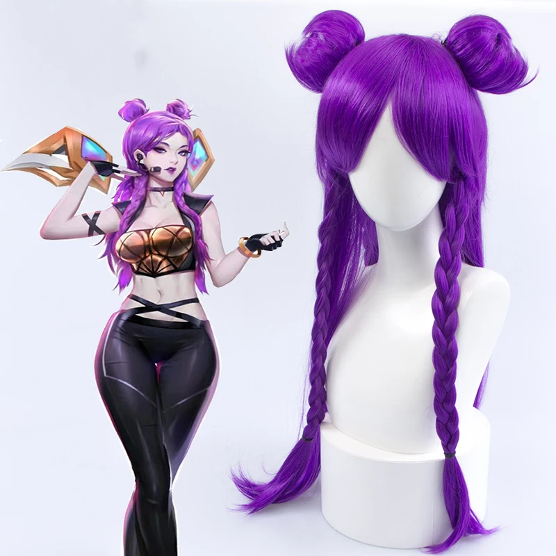 Game LOL Cosplay Wigs KDA Kaisa Wig Heat Resistant Synthetic Hair Halloween Carnival Party Women | Тематическая одежда и