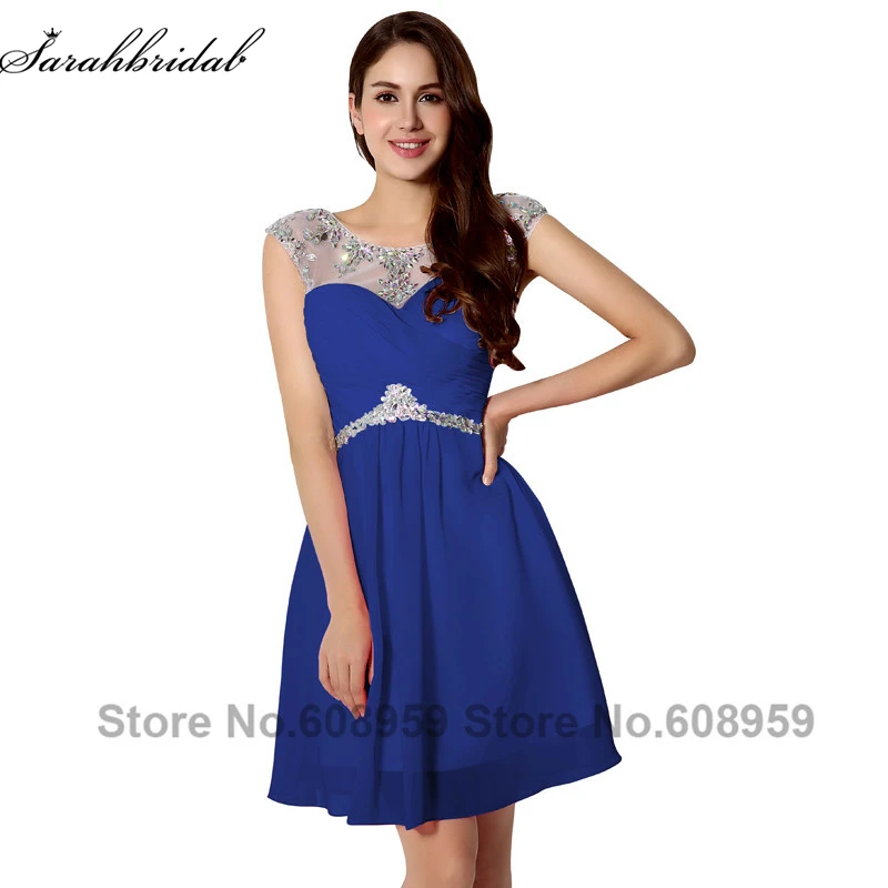

Fashionable Purple/Red/Mint Crystal Chiffon Formal Evening Dresses Elegant A-line Short Prom Dress Vestido De Festa SD218