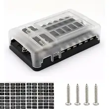 12 способов лезвие предохранителя держатель с Светодиодный индикатор для Yatch Camper Авто RV грузовик автомобиль предохранители блоки лодка аксессуары морской