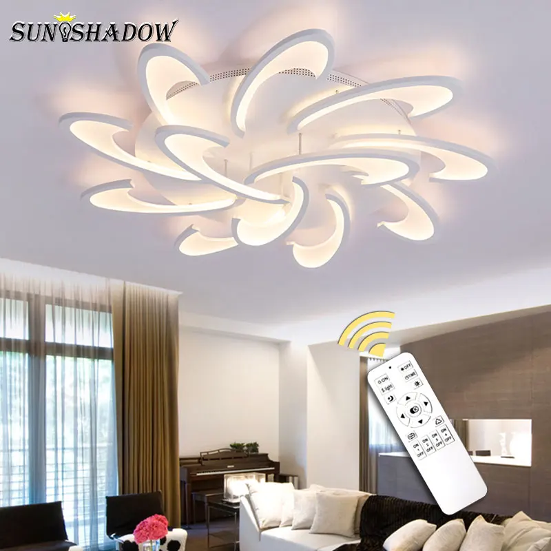 Günstige Oberfläche Montiert Moderne Led deckenleuchte Für wohnzimmer Schlafzimmer Küche Glanz Acryl Led Kronleuchter Decke Lampe Weiß Lichter