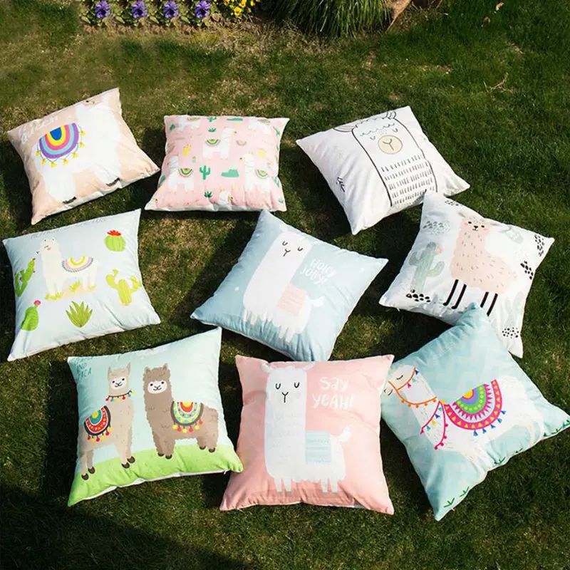 

Alpaca Reversible Sequin Pillowcase Color Change Llama Printed Home Decorative Throw Pillow Cushion Covers For Sofa