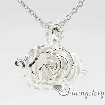 

rose flower locket pendant essential oil jewelry aroma jewelry lockets for sale aromatherapy jewelry small locket necklace
