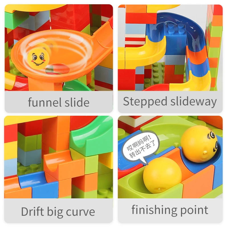 Marble Racing Run Brick наборы маленький размер Стволовые Обучающие строительные игрушки