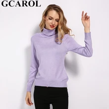 GCAROL, новинка, Женская водолазка, 30% шерсть, свитер, Осень-зима, конфетный джемпер, яркий вязаный пуловер, уличная одежда размера плюс S-3XL