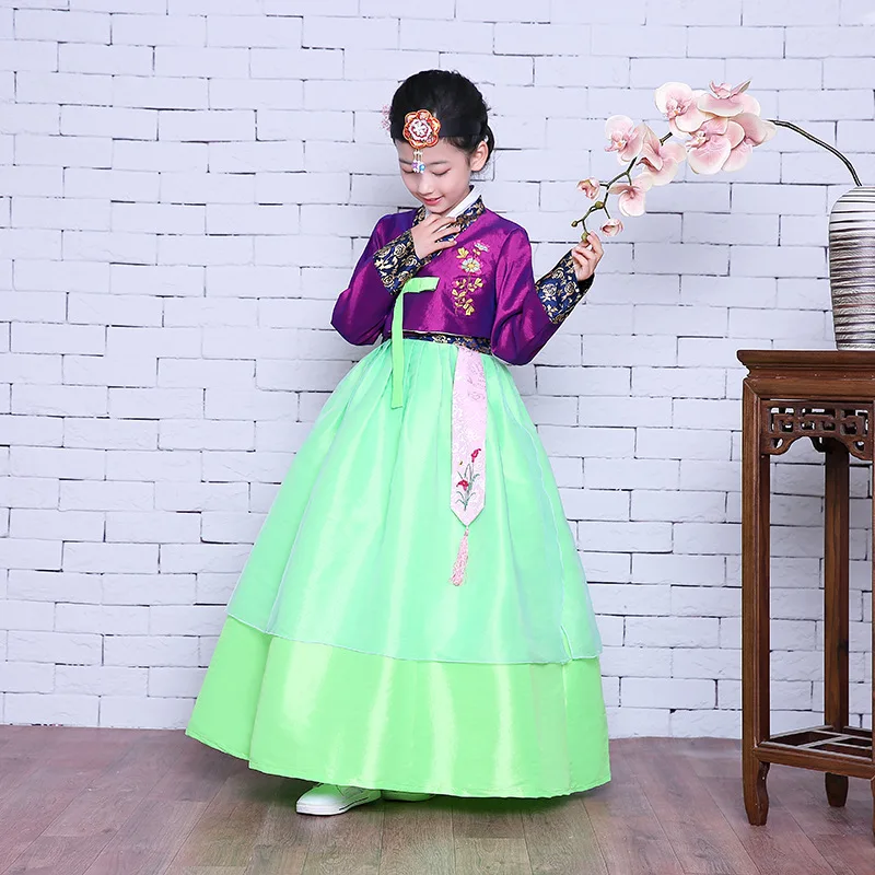 High Quality Children Korean Hanbok Kids Party Hanbok Dress for Wedding Girl Korean Traditional Dress for Stage Performance 89