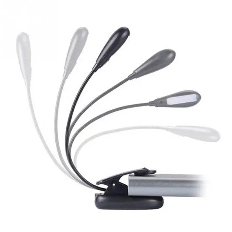  7 LED Clip Type Reading Lamp with USB Rechargeable Double Light reading bedside Colors Eye Care Bri - 32874893069