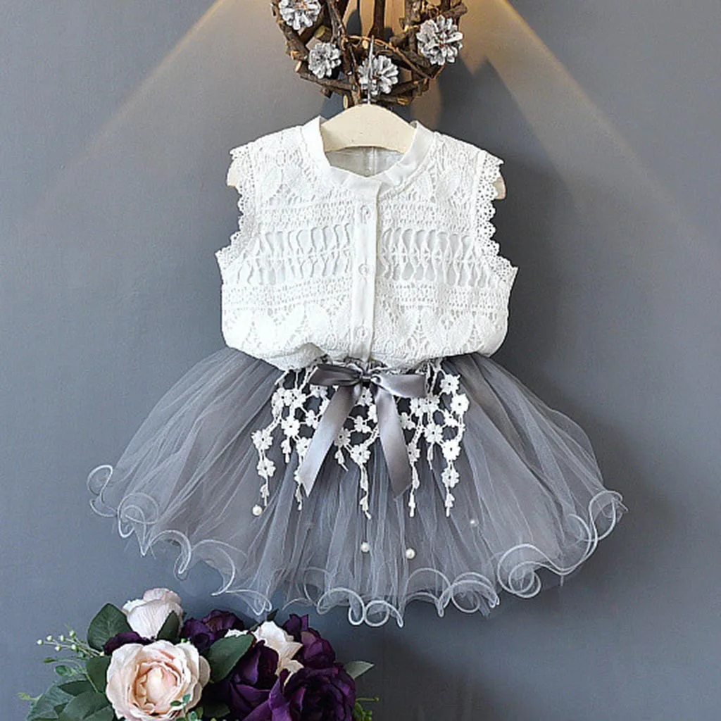 

2019 Baby Girl Dress Brand Summer Children Party Dress Outfits T-Shirts+Veil Dresses for Girls Kids Clothes 3 4 5 6 7 8 9 Years