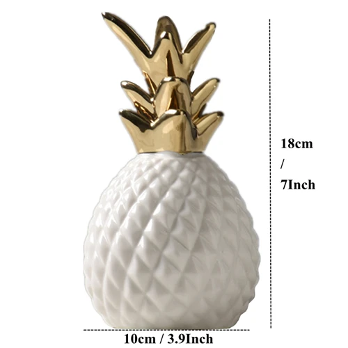 White Pineapple VILEAD 18 см золотой белый керамический ананас декоративная фигурка украшение в виде фруктов ремесла креативный домашний декор новогодний декор Hogar - Цвет: White Pineapple