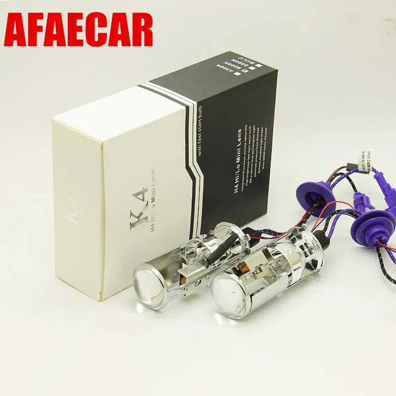 1 pair 55W H4 MINI HID LENS XENON LAMP for car h4 HEADLIGHT 4300K 6000K 8000K