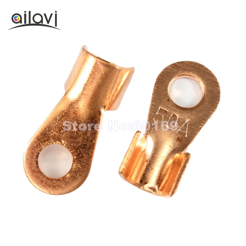 10 pz/lotto 50A 100A 150A Cavo Connettore di Rame Circolare Splice Crimp Terminale In Rame di Coulomb Campionatore Accessori di Cablaggio