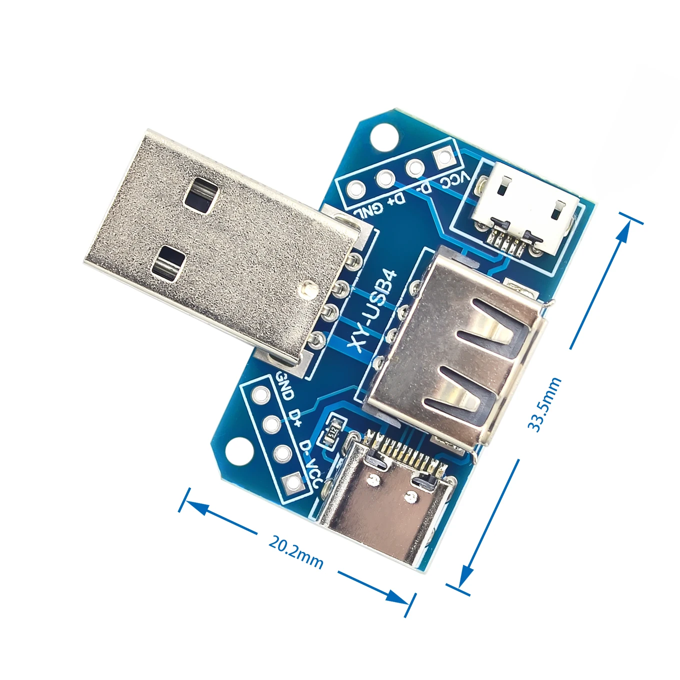 USB головное распределительное устройство мужской usb-разъем для type-c Micro USB Женский USB 2,54-4 P передача тестовая Плата USB адаптер пластина XY-USB4