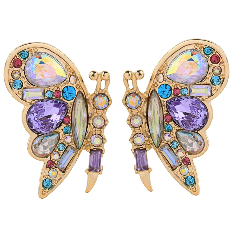 

fashion jewelry accessory colorful synthetic stone butterfly earrings
