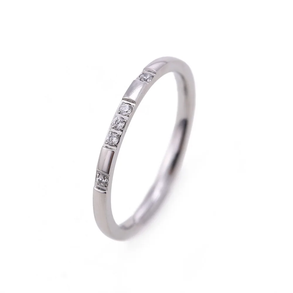Steel Color EUEAVAN 10 шт./лот обручальные кольца для женщин из нержавеющей стали обручальные кольца для влюбленных ювелирные изделия подарок оптом много - Цвет основного камня: Steel Color