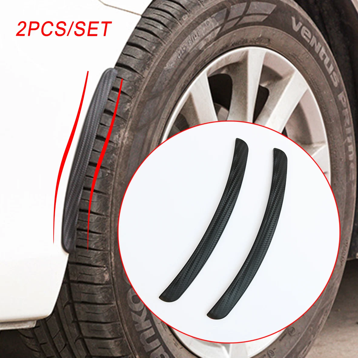 

Vehicle Wheel Corner Edge Side Fender Eyebrow Protect Guard Bar Anti-rub Collision Strips Accessories Trim Carbon Fiber