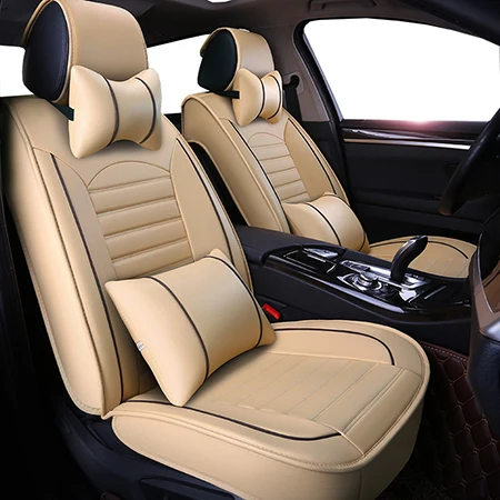 Новые универсальные автомобильные чехлы на сиденья машины для chevrolet cruze captiva lacetti 2013 2012 2011 2010 защита авто подушка - Название цвета: Beige Luxury