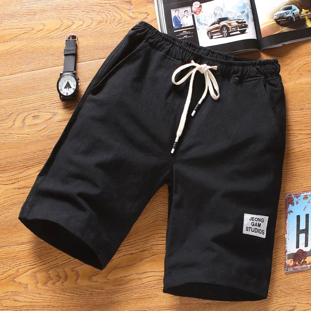 

New Plus Size XL-10XL Sports Short Pants Solid Mens Casual Summer Stretch Breathable Fitness Male Beach Pants#H3
