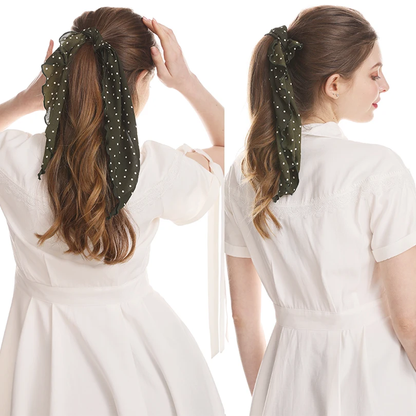 LEVAO, Модный женский шарф для волос с цветочным принтом, эластичная повязка для волос в богемном стиле, бант для волос, резиновые веревки, аксессуары для волос для девочек
