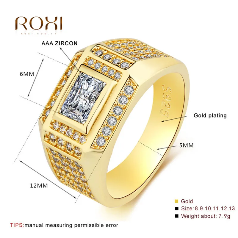 Gold color Wedding Rings for Women Men Couple Promise Band Anniversary Cubic Zirconia Engagement Jewelry Bijoux anillos Anel Z4