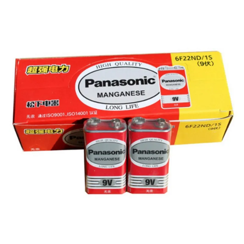 20 шт. Оригинальная батарея Panasonic 9V 6F22ND сверхмощные сухие батареи не