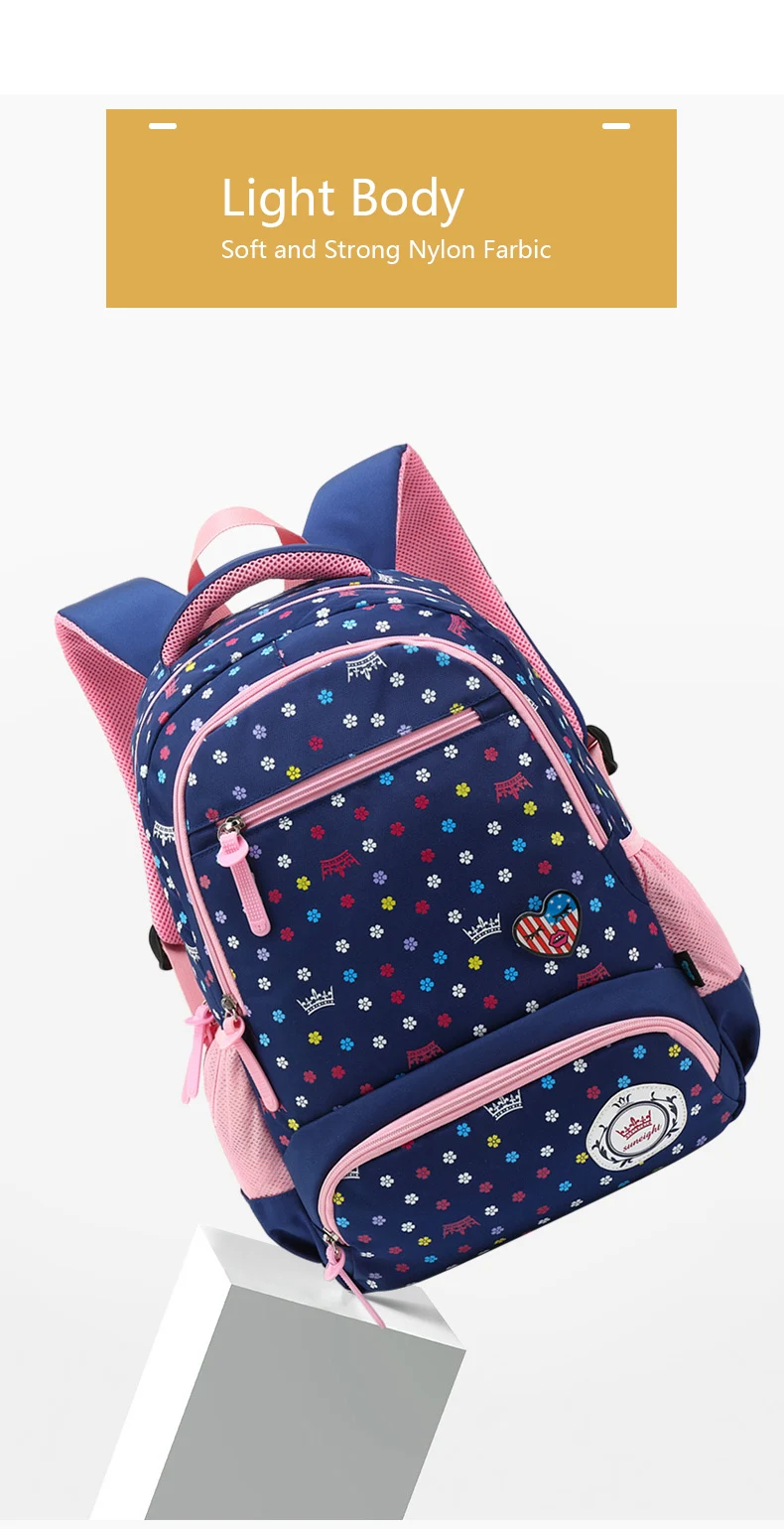 Большой емкости, школьный рюкзак с принтом, детская ортопедическая школьная сумка для девочек, Детский рюкзак на молнии, школьные сумки для