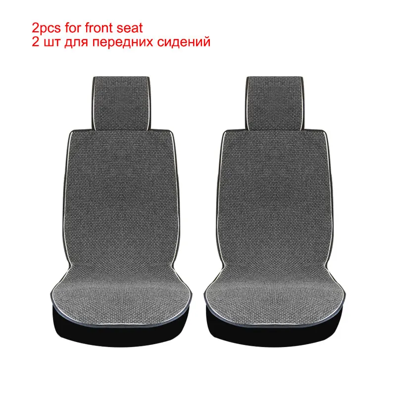 ROWNFUR новые чехлы для автомобильных сидений универсальные автомобильные подушки для сидений водителя грузовика льняные коврики для защиты автомобильных сидений набор аксессуаров для интерьера - Название цвета: 2 pcs front gray