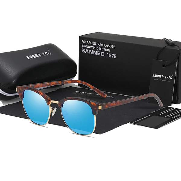 Новое поступление, круглые солнцезащитные очки с покрытием, Ретро стиль, для мужчин, wo, фирменный дизайн, высокое качество, полуклубные солнцезащитные очки, винтажные очки - Цвет линз: blue