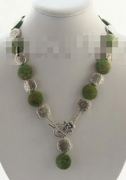 

ddh002671 stunning long 20" big 20mm round green turquoise necklace 28% Discount